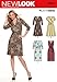 New Look U06301A Misses' Mock Wrap Knit Dress Sewing Template, A (8-10-12-14-16-18-20)