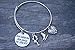 Figure Skating Bangle Bracelet – Adjustable Stainless Steel Charm With Skater, Ice Skate, Heart & She Believed Quote – Birthday, Competition, Team Gift – Velvet Pouch Included