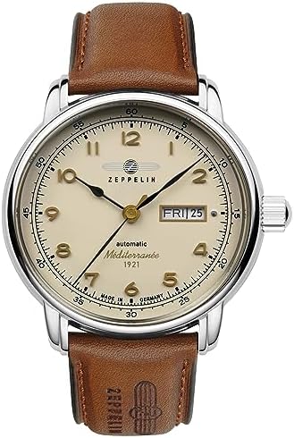 Amazon.com: Zeppelin Z96685 Mediterranean Leather Strap Beige Dial