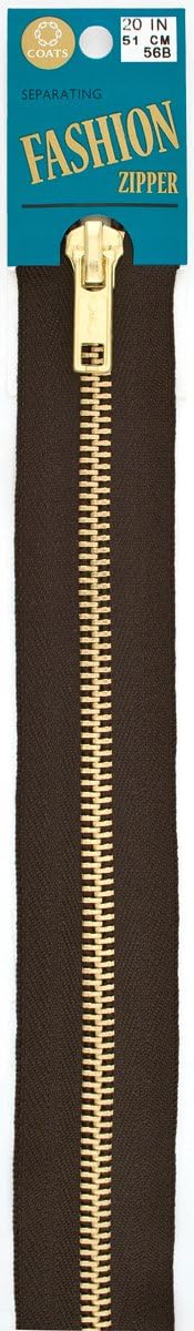 Coats and Clark Coats & Clark Inc F25F18-56B Fashion Metal Brass Separating Zipper, 18", Cloister Brown
