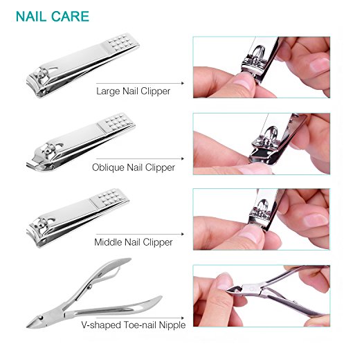 TANTAI Nail Clippers Set-Stainless Steel Personal Nail Kits,Professional Tools for Nail,Manicure Pedicure Set Fingernail Clippers with Portable Travel Case (12Pcs) - Thumbnail 2