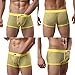 Men's Boxer Briefs Sexy Mesh Breathable Underwear Low Rise Cool Boxer(36Hong,M)