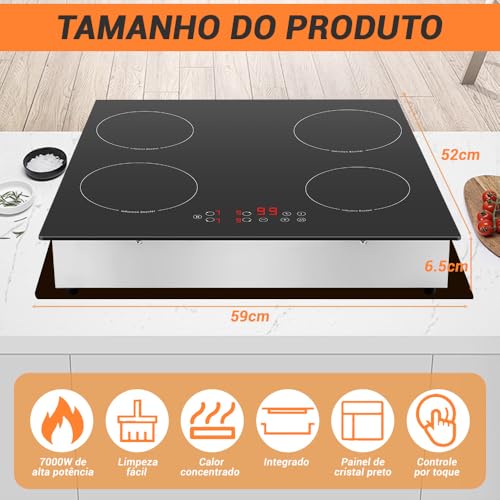 Cooktop Inducao, Cooktop Indução 4 Bocas 220V, Fogão Indução, Fogao de Inducao 4 Bocas