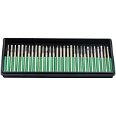 Oudtinx Tm 30 Pcs Diamond Burr Bits Drill Glass Gemstone Metal for Dremel Craftsman Rotary Tool 1/8" Shanks w/Box Tip
