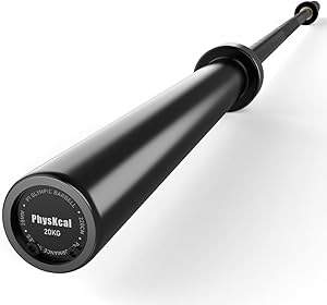 PhysKcal Olympia Langhantelstange 50mm | 20kg, 220cm | Weightlifting und Powerlifting Langhantel Profi Allrounder Langhantel