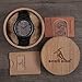 Men Wood Watch BOBO BIRD Vintage Analog Quartz Wooden Wrist Watches Casual Mens Watch with Cowhide Leather Strap Band Black Handmade