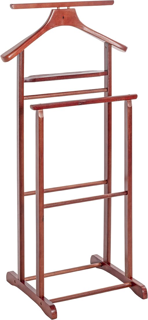 HAKU valet stand, cherry, solid wood - Dimensions: W 47 x H 102 x D 36 cm, Style: Traditional