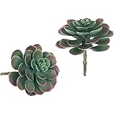Gcrdplat 2Pcs Artificial Succulent Plants, Lotus Flower Realistic Fake Succulents, Fake Plant for Garden Arrangement Decor, Autumn