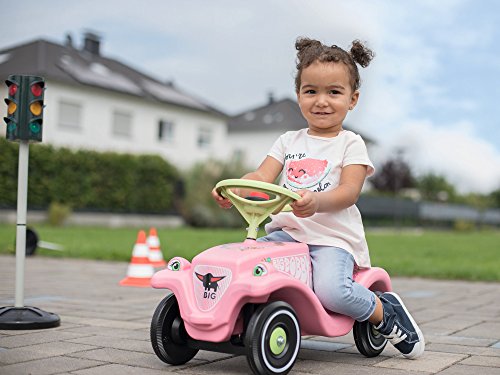 BIG-Bobby-Car Classic Flower - Kinderfahrzeug mit Blumenaufklebern für Jungen und Mädchen, belastbar bis zu 50 kg, Rutschfahrzeug für Kinder ab 1 Jahr, pastell rosa, grün – Bild 3