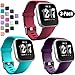 Wepro Bands Compatible with Fitbit Versa/Fitbit Versa 2/Fitbit Versa Lite SE SmartWatch for Women Men, Sports Replacement Wristband Strap for Fitbit Versa Watch, Small, 3 Pack, Wine Red, Plum, Teal