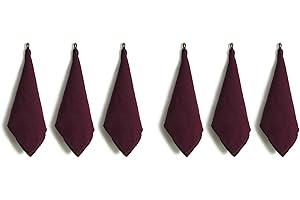 L Linen World Linen Kitchen Towels 14 x 28 Inch,100% Linen Decorative Tea/Kitchen Towels Set of 6,Stone Washed European Flax Linen Dish Towels,Wine Burgundy