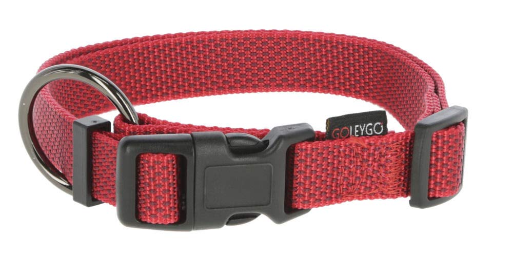 GOLEYGO dog leash Flat + collar, red, size S 1.4-2m, secure magnetic lock, incl. Adapter pin, dog leash for small dogs up to 15kg, maximum load 100kg