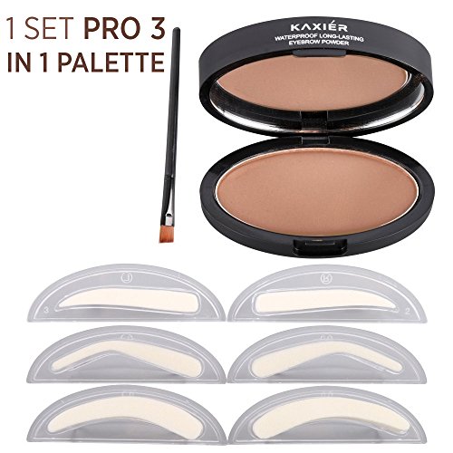 Best Eyebrow Stamp for Perfect Eyebrow, 1 set Pro 3 In 1 Palette for natural looking,Waterproof