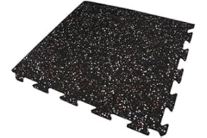 American Floor Mats Fit-Lock 3/8 Inch Heavy Duty Rubber Flooring - Interlocking Rubber Tiles (24" x 24" tile) 10% Blue - Single Corner Tile