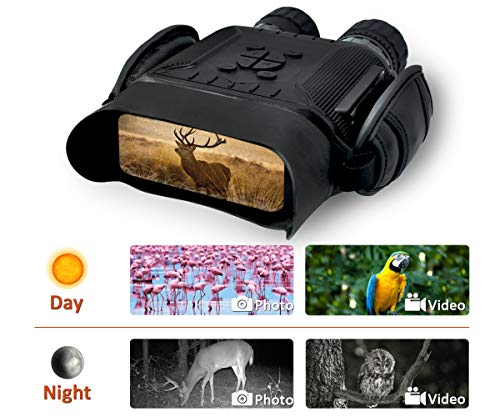 Rainier Gear NV 900 Digital Night Vision Binocular - 40 mm Aperture, HD Image, 4 in. LCD Screen, 4.5X Magnification, 5X Zoom, 400m/1300ft in The Dark w/ 32G Memory Card