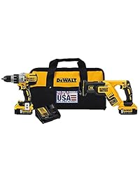DEWALT DCK294P2 Kit de combo de taladro martillo perforador y sierra, 20 V Max XR de iones de litio, 50 Ah