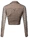 Awesome21 Women's Gorgeous Lace Delicate Short Blazer Jacket with Zipper Closure
