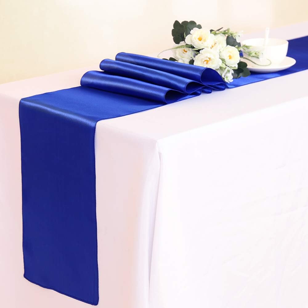 GFCC Pack of 10 Gold Satin Table Runner 12 x 108 Inches for Wedding Party Events Decoration: Home & Kitchen