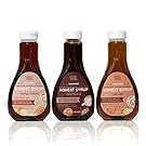 ChocZero's Honest Syrup, Multi Flavor Sauce, Sugar free, Sugar Alcohol Free, No Preservatives, Gluten Free, Low Carb, No Added Water, 3 Bottles, Chocolate, Caramel, Maple Pecan