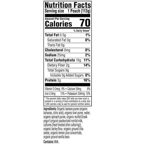 PLUM ORGANICS MIGHTY MORNING ORGANIC TODDLER FOOD – BANANA, KIWI, SPINACH, GREEK YOGURT, AND BARLEY – 4 OZ POUCH (PACK OF 6) – ORGANIC FRUIT AND VEGETABLE TODDLER FOOD POUCH