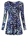 BEPEI Tunic Tops for Leggings for Women, Long Sleeves Loose Fitting Knits Blue L