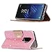 ProCase Galaxy S9 Plus Wallet Case, Flip Kickstand Case with Card Holders Mirror Wristlet, Folding Stand Protective Book Case Cover for 6.2 Inch Galaxy S9+ (2018 Release) -Glitter Pink