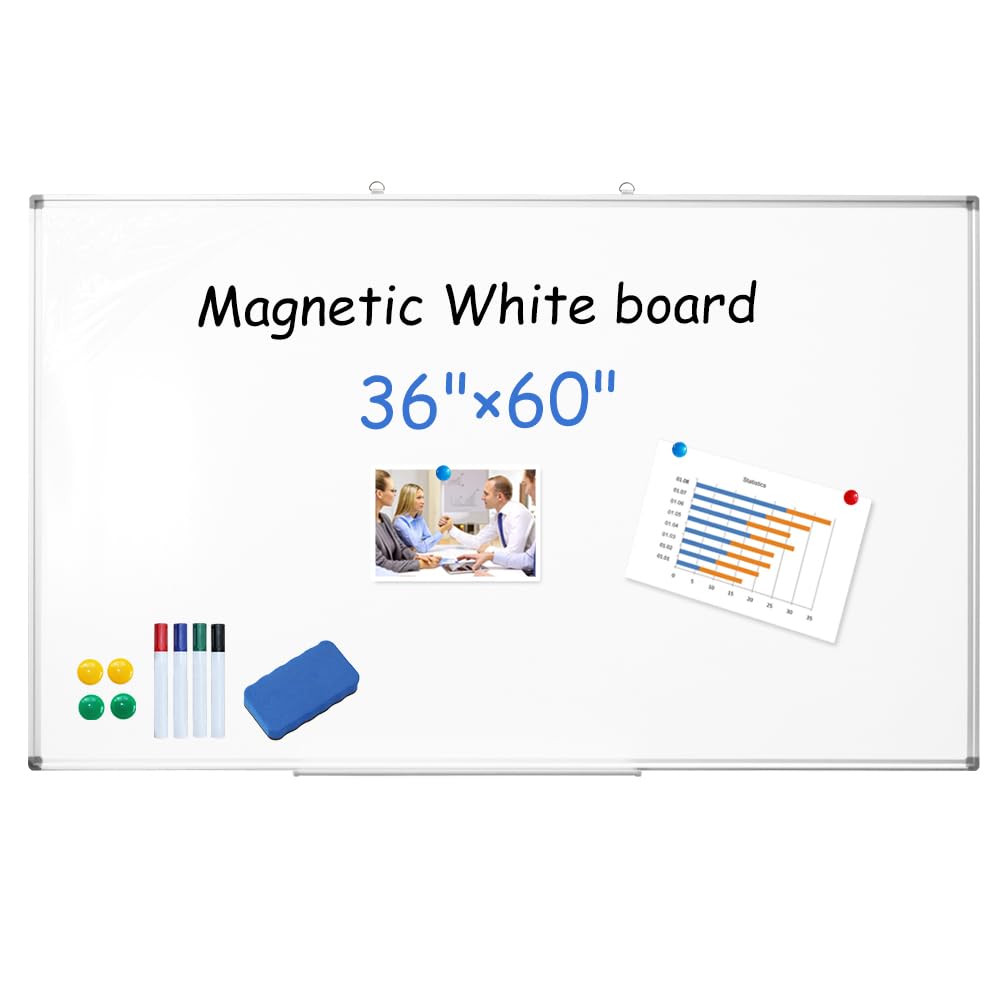 Photo 1 of **** HAS A FEW DENTS****** XIWODE Large Magnetic Dry Erase Board?Whiteboard for Wall, 36 x 60 inches, Whiteboard Marker Board Writing Board?Silver Aluminum Frame, Durable? for Home School & Office