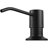 Becomrock Soap Dispenser for Kitchen Sink, Built in Sink Soap Dispenser Lotion Dispenser with 17 Ounce Bottle, Stainless Steel Sink soap Dispenser, Black