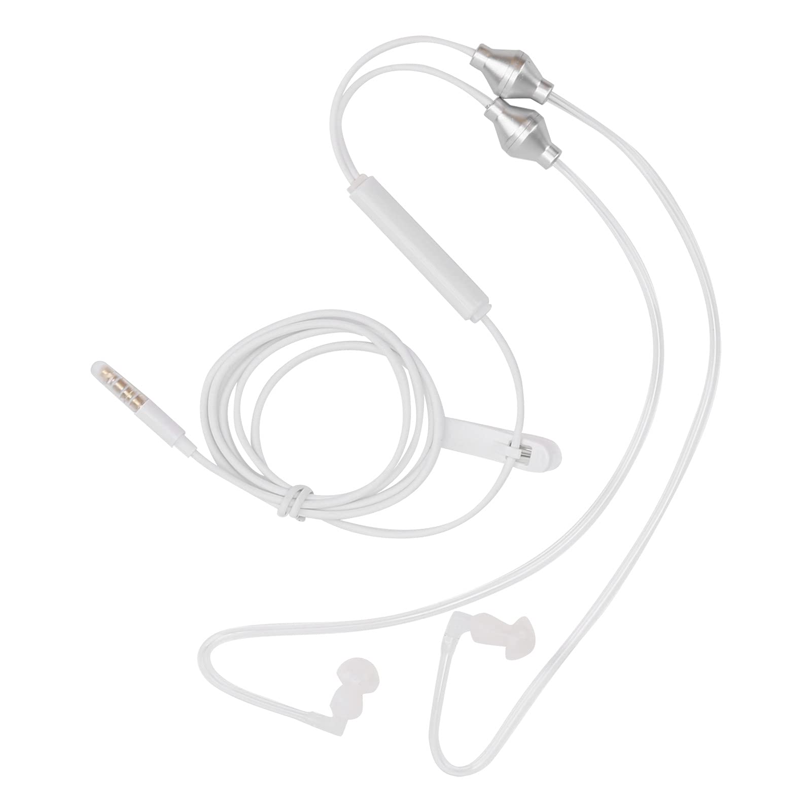 BROLEO Wired Headphone, Headset Mic for Phone, Phone Earbuds Air Tube Earphone with 1 X Manual for Air Tube Headphone (White)