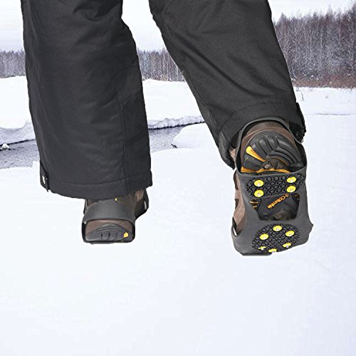 Gpeng Ice Grips Traction Cleats Ice Cleats Snow Grips Snow Cleats for Men and Women (2 Sets+10 Extra Replacement Studs) (Medium) - Thumbnail 7