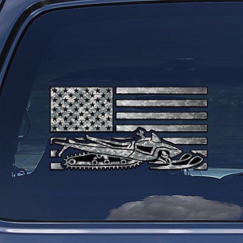 American Flag Snowmobile Decal Sticker