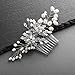 Mariell Genuine Freshwater Pearl Wedding Hair Comb - Designer Bridal Headpiece with Crystal Sprays