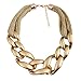 Fashion Gold Tone Twist Collar Chunky Choker Statement Chain Necklace for Women