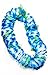 Forum Novelties Deluxe Color Dipped Blue White Silk Flower Hawaiian Lei