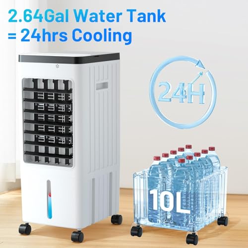 Portable Air Conditioners,Evaporative Swamp Air Cooler 3-in-1 Free Standing Cooling AC Unit with Fan & Humidifier,Windowless Portable AC Unit with Remote, Fast Cooling, 7H Timer for Bedroom,Office