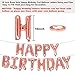 Whaline Rose Gold Birthday Party Decoration Including Happy Birthday Balloons with Foil Balloons, Rose Gold Confetti Balloons, Foil Ribbon and Table Runner(Total 50 Pcs)