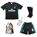 2017/2018 Real Madrid BALE #11 Away Black Football Soccer Kids Jersey & Short & Sock & Soccer Bag Youth Sizes