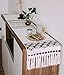 KIMODE Moroccan Fringe Table Runner 14 in x 72 in, Bohemian Geometric Cotton Handmade Woven Tufted Tassels Farmhouse Dinning Table Linen Machine Washable Minimalist Home Decorative, Black and White