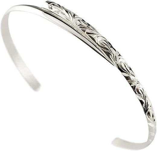 Amazon アトラス Atrus バングル メンズ 18金 ホワイトゴールドk18 ハワイアンジュエリー 地金 コントラッド 東京 Contrad Tokyo ジュエリー 通販