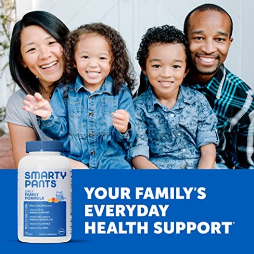 SMARTYPANTS MULTIVITAMIN FOR MEN, WOMEN & CHILDREN: VITAMIN GUMMIES WITH OMEGA 3 FISH OIL (EPA/DHA), METHYLFOLATE, VITAMIN D3, C, VITAMIN B12, B6, VITAMIN A, K & ZINC, 200 COUNT (30 DAY SUPPLY)