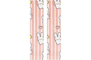 ZHU IN SY Refrigerator Door Handle Covers Washable Keep Appliance Clean for Fridge Microwave Stove Oven Catch All Stains Dust Dirty Fingerprint, Removable Refrigerator Handle Covers Set of 2 (Pink Rabbit)