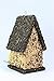 Handmade Edible Birdhouse- TALL DARK- Unique Reseedable Bird Feeder Wooden Birdhouse Covered w/ Birdseed- Made in the USA