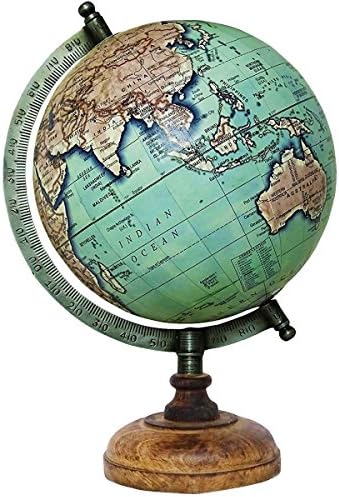 entice selections Rotating Desktop Globe World Earth Ocean Table Decor Geography - 8Inch