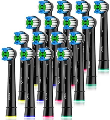 Recambios Cepillos Compatible con Cepillos Electricos Oral B, Cabezales de Dientes para Pro Vitality Smart Genius (16 Negro, 16 unidad (Paquete de 1))