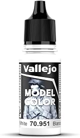 Vallejo Model Color 18 ml Acrylic Paint - White, Waterbased, Non-Toxic