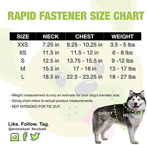 ecobark harness size chart