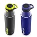 ZULU Studio Tritan Water Bottles with Silicone Grip, Leak Proof Flip Lid, BPA Free, Tasteless & Odorless, 32oz Grey/Violet Ice -2 Pack