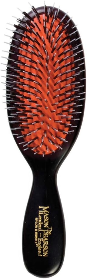 Mason Pearson BN4 Boar Bristle Nylon Tufts Hairbrush, Pink