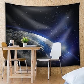 View of The Earth in Rotation - Fabric Tapestry, Home Decor - 51x60 inches