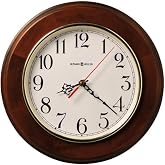 Howard Miller Culdesac Wall Clock II 549-659 &ndash; 11.5-Inch Windsor Cherry Finish, Round Brass-Finished Bezel, Natural Home Decor, Off-White Dial, Quartz Movement Timepiece